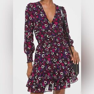 MICHAEL Michael Kors Floral Mini Dress - Black and Pink